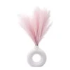 6 PCS Faux Pampas Grass 17"/44cm Artificial Fluffy Pompas Grass Fake Pampas Grass 7 Branches For Wedding Party Bedroom Boho Home Decor (034 Light Pink)
