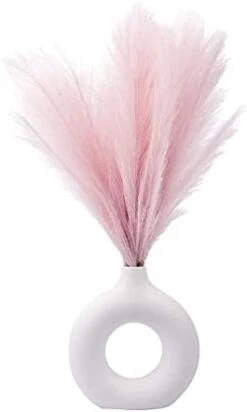 6 PCS Faux Pampas Grass 17"/44cm Artificial Fluffy Pompas Grass Fake Pampas Grass 7 Branches For Wedding Party Bedroom Boho Home Decor (034 Light Pink) -Organic Plant Shop 3117sVZAHVL. AC