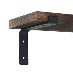 Mkono Corner Floating Shelves Wall Shelf Set Of 3, Shelves For Wall Storage, Rustic Wood Wall Mounted Display Shelves For Bathroom Bedroom Kitchen Garage, Brown -Organic Plant Shop 313PDsGQreS