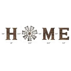 Mkono Farmhouse Wall Decor Wooden Home Sign With Metal Windmill For O Rustic Hanging Home Letters Decorative Wall Art Decor Signs For Living Room Kitchen Bedroom Entryway House, Brown -Organic Plant Shop 314RfHbKmFL