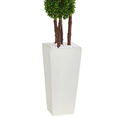 Nearly Natural Artificial Tree UV Resistant 4’ Boxwood Topiary In Planter (Indoor/Outdoor), Green,12"D X 12"W X 4'H 4 Nearly Natural Artificial Tree UV Resistant 4’ Boxwood Topiary In Planter (Indoor/Outdoor), Green,12"D X 12"W X 4'H - Image 4