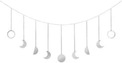 Mkono Moon Phase Wall Hanging Boho Aesthetic Room Decor Metal Moons Garland Hanging Art Bohemian Home Decoration For Girls Room Nursery Bedroom Livingroom Dorm, Ideal Gift, Gold, 50" -Organic Plant Shop 31ZuTIsMzOL. AC