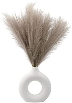 6 PCS Faux Pampas Grass 17"/44cm Artificial Fluffy Pompas Grass Fake Pampas Grass 7 Branches For Wedding Party Bedroom Boho Home Decor (034 Light Pink) -Organic Plant Shop 31akLi kxXL. AC