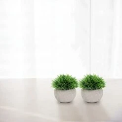 THE BLOOM TIMES 4 Packs Mini Potted Fake Plants For Bathroom/Home Office Decor, Small Artificial Plants In Pots Faux Greenery For House Decorations -Organic Plant Shop 31bJWlPtQfL