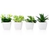 Artificial Succulent Plants Fake Succulent Plants Artificial Faux Succulents 4pcs Mini Potted Succulents For Home Office Room Decoration (Green)