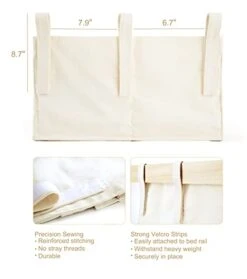 Mkono Bedside Caddy Hanging Organizer Bunk Bed Storage Bag Boho Remote Magazine Books Holder With Macrame Woven 7 Pockets Bedside Storage For Loft Bed College Dorm Bedroom Baby Bed Rails, Ivory -Organic Plant Shop 31sR2vux7jL