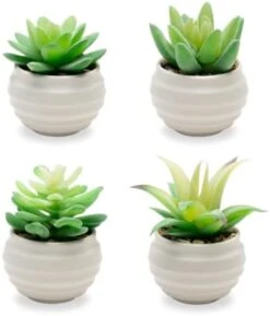 VIVERIE Rose Pink Faux Succulents In White Ceramic Pot Set Of 4 - Plant Gifts, Cute Aesthetic Pink Room, Home Decor Accents, Centerpieces, Bathroom Decor, Mum Gifts, Cactus Decor, Succulents Wedding -Organic Plant Shop 31tUQ9UHWZL. AC