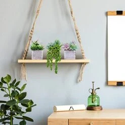 Set Of 3 Assorted Small Potted Succulents Plants Decoration Assorted Green Fake Succulents Plants In Rustic Wooden Pots For Home Living Room Bathroom Table Shelf Windowsill Office Desk Indoor Decor -Organic Plant Shop 4100QfSRD7L