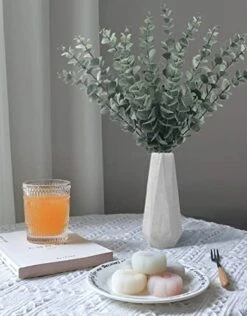 Tiyard 12pcs Eucalyptus Stems 18" Tall Artificial Eucalyptus Leaves Greenery Decor Faux Eucalyptus Real Touch For Wedding Bouquet Centerpiece Home Decor -Organic Plant Shop 411HQaqt9wL