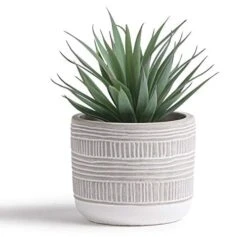 Kurrajong Farmhouse 8" X 4.5" Artificial Plant In Pot | Beautiful Faux Plant For Bedroom Decor | Fake Plant For Shelf Decor | Realistic Faux Succulent For Desk Decor | Artificial Succulent Plant Decor