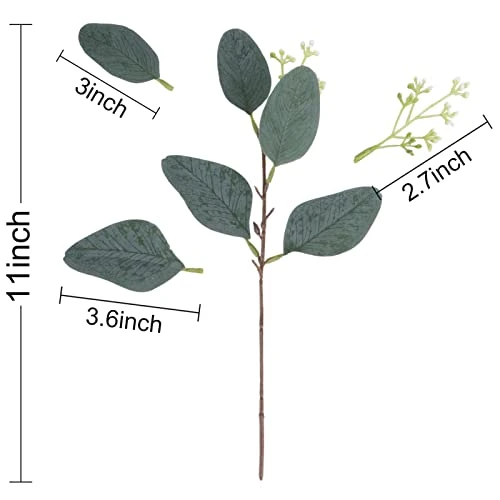 DEEMEI 22pcs Artificial Eucalyptus Stems Bulk Silver Dollar Leaves Eucalyptus Branches Greenery Decor(11.4" Tall) 2 DEEMEI 22pcs Artificial Eucalyptus Stems Bulk Silver Dollar Leaves Eucalyptus Branches Greenery Decor(11.4" Tall) - Image 2