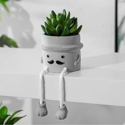 Zerzsy 3pcs Creative Artificial Succulents With Gray Flower Pots, Mini Potted Succulents For Home Decor And Gift Choice. -Organic Plant Shop 416NJwYuPhL