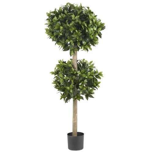 Nearly Natural 5311 Sweet Bay Double Ball Topiary Silk Tree, 57-Inch, Green 1 Nearly Natural 5311 Sweet Bay Double Ball Topiary Silk Tree, 57-Inch, Green