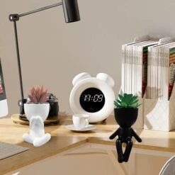 Succulents Plants Artificial For Room Decor, Fake Succulent With Human Shaped Pots, Aesthetic Plants For Desk Decor, Cute Fake Plants For Office Decor, Good Ideas For Gifts, Home Decorations 3PCS -Organic Plant Shop 417OCx731uL