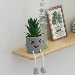 MAKHOT 4 PCS Creative Artificial Succulent Plants With Pots, Faux Succulents Cute Hanging Leg Potted Cubicle Accessories Decor, Mini Potted Fake Plant For Ideal Gift, Small Plants For Shelf Decor 10 MAKHOT 4 PCS Creative Artificial Succulent Plants With Pots, Faux Succulents Cute Hanging Leg Potted Cubicle Accessories Decor, Mini Potted Fake Plant For Ideal Gift, Small Plants For Shelf Decor -Organic Plant Shop 418Duxcl0KL