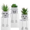 Creative Succulent Plants Potted, Mini Artificial Decorative Potted Plants With Grey Pots - Set Of 3