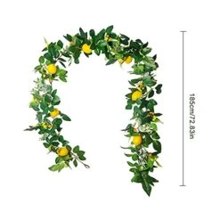 BWOLE 6 Feet Artificial Lemon Garland Spring Fruit Garland With Lemons Artificial Lemon Vine Garland For Front Door Home Kitchen Party Wedding Decor -Organic Plant Shop 41AU6bpttRL