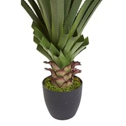 Nearly Natural 4' Spiked Agave Plant, Green & 43in. Dracaena Silk (Real Touch) Artificial Plant, Green -Organic Plant Shop 41Axw3HicCL