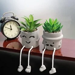 MAKHOT 4 PCS Creative Artificial Succulent Plants With Pots, Faux Succulents Cute Hanging Leg Potted Cubicle Accessories Decor, Mini Potted Fake Plant For Ideal Gift, Small Plants For Shelf Decor 12 MAKHOT 4 PCS Creative Artificial Succulent Plants With Pots, Faux Succulents Cute Hanging Leg Potted Cubicle Accessories Decor, Mini Potted Fake Plant For Ideal Gift, Small Plants For Shelf Decor -Organic Plant Shop 41CMFV3PzRL