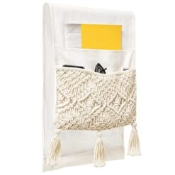 Mkono Macrame Sofa Armrest Organizer Remote Control Holder Couch Bedside Armchair Caddy Storage Basket Bag For TV Remote Control, Magazine, Books, Cell Phone, IPad, Boho Home Dorm Decor, Ivory 8 Mkono Macrame Sofa Armrest Organizer Remote Control Holder Couch Bedside Armchair Caddy Storage Basket Bag For TV Remote Control, Magazine, Books, Cell Phone, IPad, Boho Home Dorm Decor, Ivory -Organic Plant Shop 41D21beWyeL