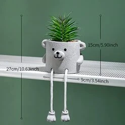 Lavenor Artificial Potted Plant Fake Succulent Plant Cute Hanging Leg Emotional Cement Potted Succulents Decor For Desk Shelf Bedroom Living Room And Office Decoration(Type A + Type C) -Organic Plant Shop 41EcZcfGFGL