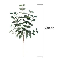 Miracliy 6 PCS Artificial Eucalyptus Leaves Greenery Stems Faux Silk Silver Dollar Eucalyptus Leaf Branches Green Bulk For Home Party Wedding Decoration -Organic Plant Shop 41F2SUNRjhL