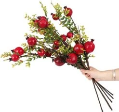 JD ARTIFICIAL PLANTS 4PCS 26 Inch Artificial Pomegranate Branches Fake Greenery Plants For Home Décor Office Restaurant Wedding Garden Patio Shop Window Photography Props(2pcs Red&2pcs Orange) -Organic Plant Shop 41IndAQK2lL. AC