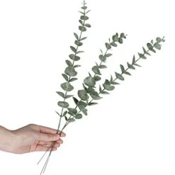 FUNARTY 15pcs Artificial Eucalyptus Leaves Stems 18" Tall Greenery Decor Faux Eucalyptuses Real Touch For Wedding Bouquet Centerpiece Home Decor -Organic Plant Shop 41J6iMas6jL