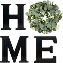 Mkono Farmhouse Wall Home Sign With Artificial Eucalyptus For O Rustic Wooden Home Hanging Letters Decorative Wall Art Wood Signs Decor For Living Room Kitchen Entryway Housewarming Gift, Brown -Organic Plant Shop 41JE1cFyHjL. AC