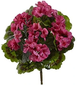 Nearly Natural Geranium Artificial Bush UV Resistant, Set Of 4 (Indoor/Outdoor), Beauty,14"Dx14"Wx13"H 6 Nearly Natural Geranium Artificial Bush UV Resistant, Set Of 4 (Indoor/Outdoor), Beauty,14"Dx14"Wx13"H - Image 6
