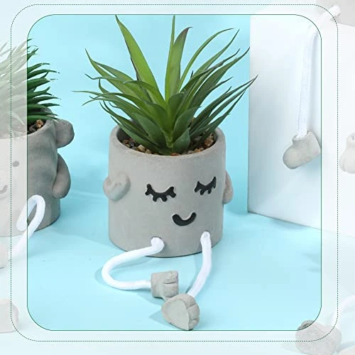 Iuuidu Artificial Potted Plant, Faux Succulent In Pot Emotional Cement Potted Plant Animated Artificial Succulents Decor For Home Living Room Bedroom And Office(Shy) 6 Iuuidu Artificial Potted Plant, Faux Succulent In Pot Emotional Cement Potted Plant Animated Artificial Succulents Decor For Home Living Room Bedroom And Office(Shy) - Image 6