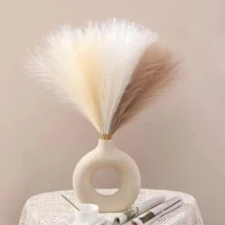 Serwalin Pampas Grass Pink 17.7 Inch 6pcs, Artificial Pampas Grass Faux Pink Pompas Grass Decor, Short Pompous Grass Blush Room Decoration, Wedding Centerpieces Mothers Day Pink Home Decor -Organic Plant Shop 41NlEmKPgML. AC