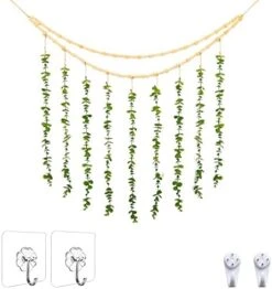 HYUZO Hanging Eucalyptus Boho Wall Decor Large Bedroom Eucalyptus Garland Artificial Eucalyptus Greenery Farmhouse Rustic Wall Hanging Fake Plants Leaves 5.6 Feet For Bathroom Living Room Decorations -Organic Plant Shop 41QA1 cJDYL. AC