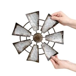 Mkono Farmhouse Wall Decor Wooden Home Sign With Metal Windmill For O Rustic Hanging Home Letters Decorative Wall Art Decor Signs For Living Room Kitchen Bedroom Entryway House, Brown -Organic Plant Shop 41QSYbsxMsS 1