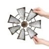 Mkono 11.5" Small Farmhouse Windmill Wall Decor Rustic Iron Wall Hanging Decoration Metal Wall Art Ornament For Bedroom Nursery Living Room Dorm Home