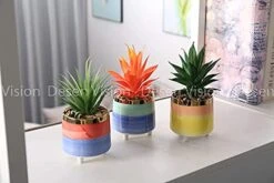 Letinaner Artificial Succulent Plants Faux Pineapple In Pots Artificial Plants Greenery Decorations For Hotel Restaurant Home Office Kitchen Table, Set Of 3 -Organic Plant Shop 41Ri3PUQKuL