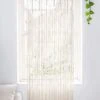 Mkono Macrame Curtain Wall Hanging, Doorway Window Curtains Decor Handwoven Wedding Backdrop Arch, Closet Room Divider Boho Wall Decor, 29" W X 80" L