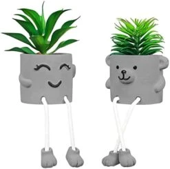 Zerzsy 3pcs Creative Artificial Succulents With Gray Flower Pots, Mini Potted Succulents For Home Decor And Gift Choice. -Organic Plant Shop 41S4PZyQgfL. AC