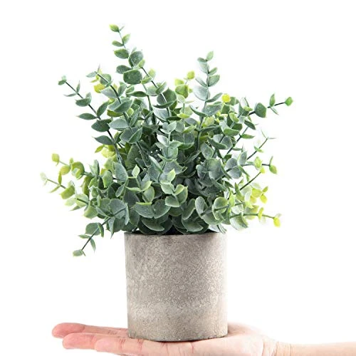 Coferset 2 Pack Small Fake Plants Eucalyptus Potted Artificial Plants For Shelf Desk Home Bathroom Farmhouse Room Decor (Eucalyptus, 2) 2 Coferset 2 Pack Small Fake Plants Eucalyptus Potted Artificial Plants For Shelf Desk Home Bathroom Farmhouse Room Decor (Eucalyptus, 2) - Image 2