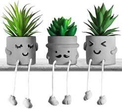 MAKHOT 4 PCS Creative Artificial Succulent Plants With Pots, Faux Succulents Cute Hanging Leg Potted Cubicle Accessories Decor, Mini Potted Fake Plant For Ideal Gift, Small Plants For Shelf Decor 13 MAKHOT 4 PCS Creative Artificial Succulent Plants With Pots, Faux Succulents Cute Hanging Leg Potted Cubicle Accessories Decor, Mini Potted Fake Plant For Ideal Gift, Small Plants For Shelf Decor -Organic Plant Shop 41aAhKzi1GL. AC