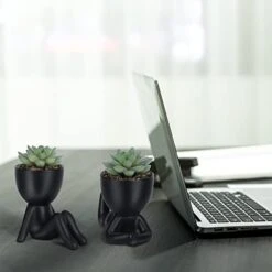 Galiejar Fake Succulents,Mini Succulents Plants Artificial With Ceramic Pots,Cute Home Decor Bathroom Decor Desk Decor Bedroom Decor Office Decor For Women (2Pack, Black) 8 Galiejar Fake Succulents,Mini Succulents Plants Artificial With Ceramic Pots,Cute Home Decor Bathroom Decor Desk Decor Bedroom Decor Office Decor For Women (2Pack, Black) -Organic Plant Shop 41aExMDS7UL
