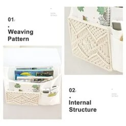 Mkono Couch Bedside Caddy Boho Remote Control Holder Macrame Armrest Storage Sofa Organizer With 4 Pockets For Magazine, Books, Tablet, Sunglasses, Cell Phone, IPad, Home Dorm Room Decor, Ivory 11 Mkono Couch Bedside Caddy Boho Remote Control Holder Macrame Armrest Storage Sofa Organizer With 4 Pockets For Magazine, Books, Tablet, Sunglasses, Cell Phone, IPad, Home Dorm Room Decor, Ivory -Organic Plant Shop 41cVRaFqRQL