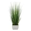 House Of Silk Flowers Artificial 44" Grass In Large Rectangle Zinc (Cream)