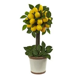Nearly Natural Lemon Ball Arrangement Topiary, Yellow,19.5'' X 8.5'' X 8.75'' - 4865