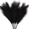 ZIFTY 7-Pcs 38"/3.1FT Faux Pampas Grass Large Tall Fluffy Artificial Fake Flower Boho Decor Bulrush Reed Grass For Vase Filler Farmhouse Home Wedding Decor (Black)