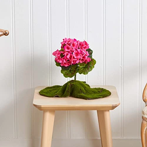 Nearly Natural Geranium Artificial Bush UV Resistant, Set Of 4 (Indoor/Outdoor), Beauty,14"Dx14"Wx13"H 4 Nearly Natural Geranium Artificial Bush UV Resistant, Set Of 4 (Indoor/Outdoor), Beauty,14"Dx14"Wx13"H - Image 4