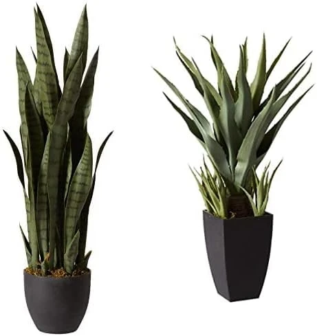 Nearly Natural, Green 4855 35in. Sansevieria With Black Planter 7 Nearly Natural, Green 4855 35in. Sansevieria With Black Planter - Image 7