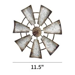 Mkono 11.5" Small Farmhouse Windmill Wall Decor Rustic Iron Wall Hanging Decoration Metal Wall Art Ornament For Bedroom Nursery Living Room Dorm Home -Organic Plant Shop 41oJzEAXZ0L