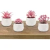 CASTNOO Set Of 4 Succulents Plants Artificial, Mini Fake Succulents For Women Office, Faux Succulents Decor, Artificial Succulents In Ceramic Pots For Desk, Home, Shelf Decorations