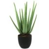 Beebel Artificial Succulent Fake Aloe For Bathroom Home Office Decor,Faux Succulent Plant With Black Plastic Planter,Artificial Potted Plant For House Decor (Aloe Succulent/13 Leaf)